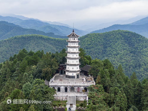 航拍湖南靖州文峰塔